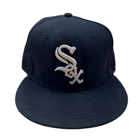 New Era 59Fifty Chicago White Sox Authentic Black Fitted Cap Size 7 3/8 - Picture 1 of 11